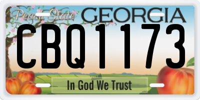 GA license plate CBQ1173
