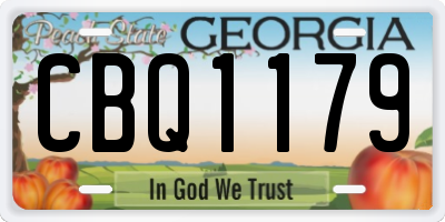 GA license plate CBQ1179