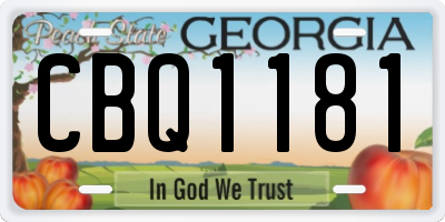 GA license plate CBQ1181