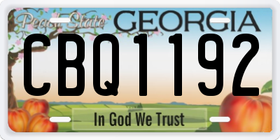 GA license plate CBQ1192