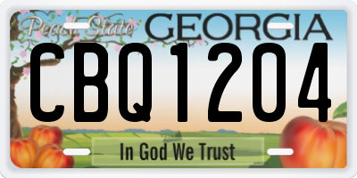 GA license plate CBQ1204