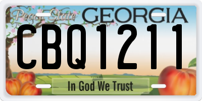 GA license plate CBQ1211