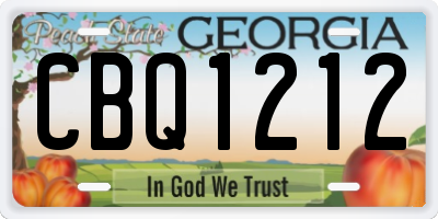 GA license plate CBQ1212