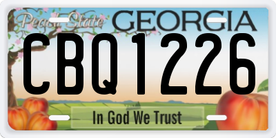 GA license plate CBQ1226