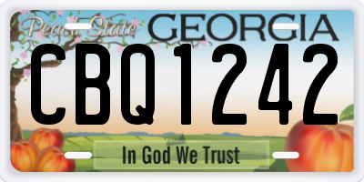 GA license plate CBQ1242