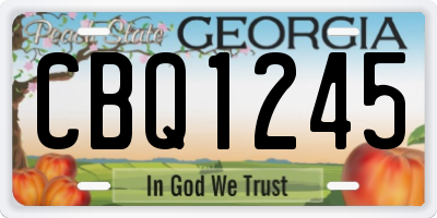 GA license plate CBQ1245