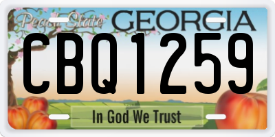 GA license plate CBQ1259