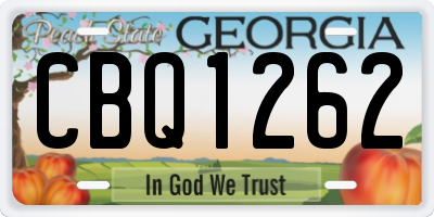 GA license plate CBQ1262