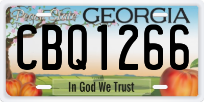 GA license plate CBQ1266