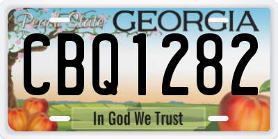 GA license plate CBQ1282