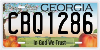 GA license plate CBQ1286