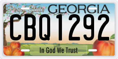 GA license plate CBQ1292