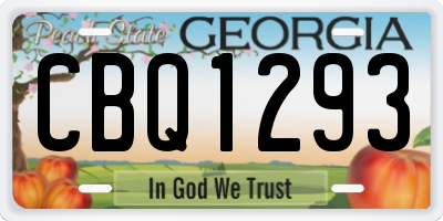 GA license plate CBQ1293