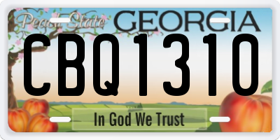 GA license plate CBQ1310