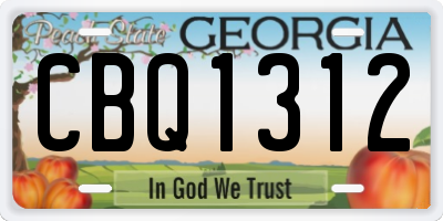 GA license plate CBQ1312