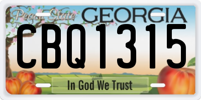 GA license plate CBQ1315
