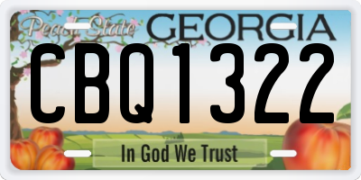 GA license plate CBQ1322