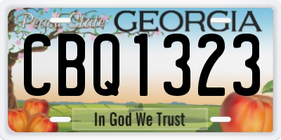 GA license plate CBQ1323