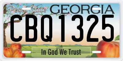 GA license plate CBQ1325