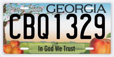 GA license plate CBQ1329