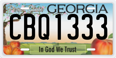 GA license plate CBQ1333