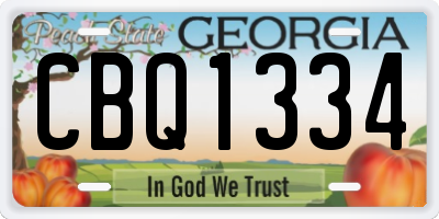 GA license plate CBQ1334