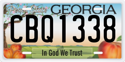 GA license plate CBQ1338