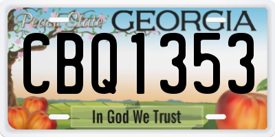 GA license plate CBQ1353
