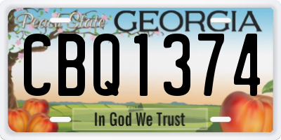 GA license plate CBQ1374