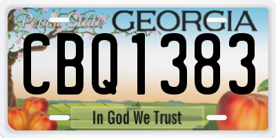 GA license plate CBQ1383