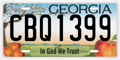 GA license plate CBQ1399