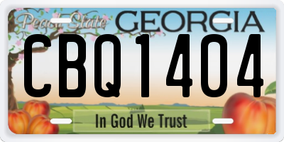 GA license plate CBQ1404