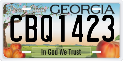 GA license plate CBQ1423