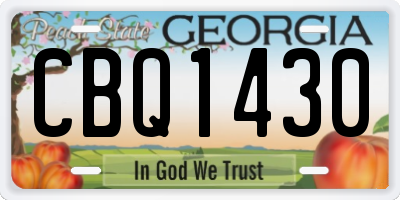 GA license plate CBQ1430