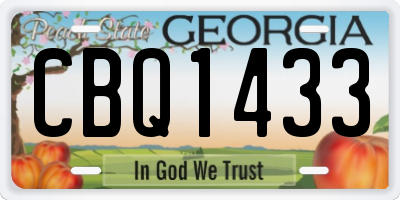 GA license plate CBQ1433