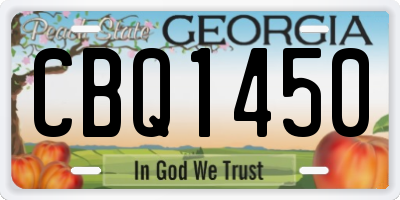 GA license plate CBQ1450