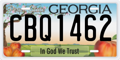 GA license plate CBQ1462
