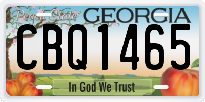 GA license plate CBQ1465