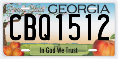 GA license plate CBQ1512