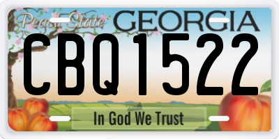 GA license plate CBQ1522