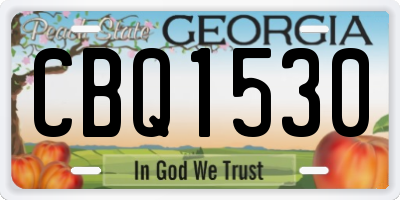 GA license plate CBQ1530