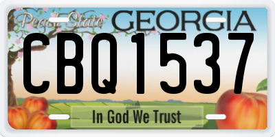 GA license plate CBQ1537