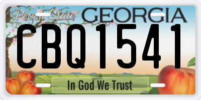 GA license plate CBQ1541