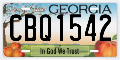 GA license plate CBQ1542