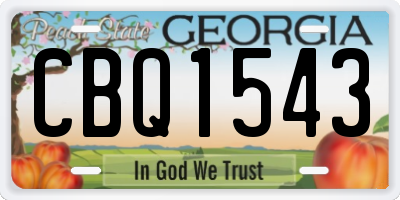 GA license plate CBQ1543