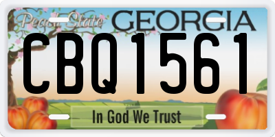 GA license plate CBQ1561