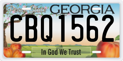 GA license plate CBQ1562