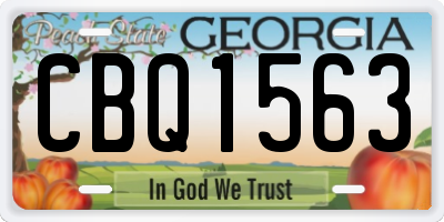 GA license plate CBQ1563