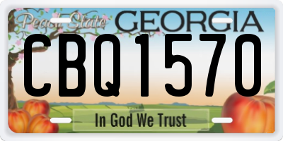 GA license plate CBQ1570