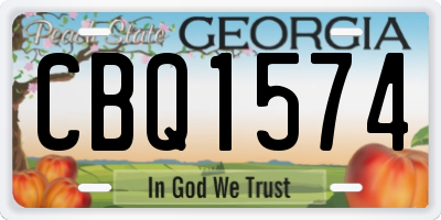 GA license plate CBQ1574